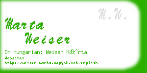 marta weiser business card